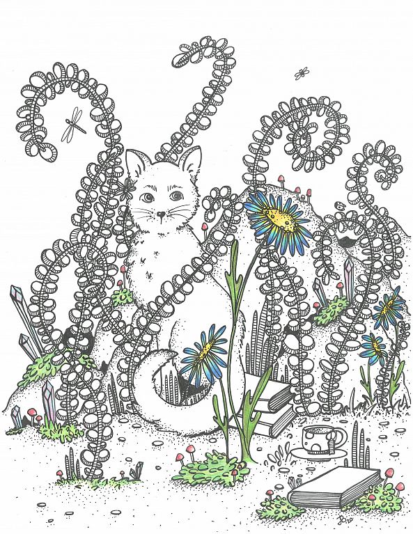 Cat in the Garden-Jessie's Art