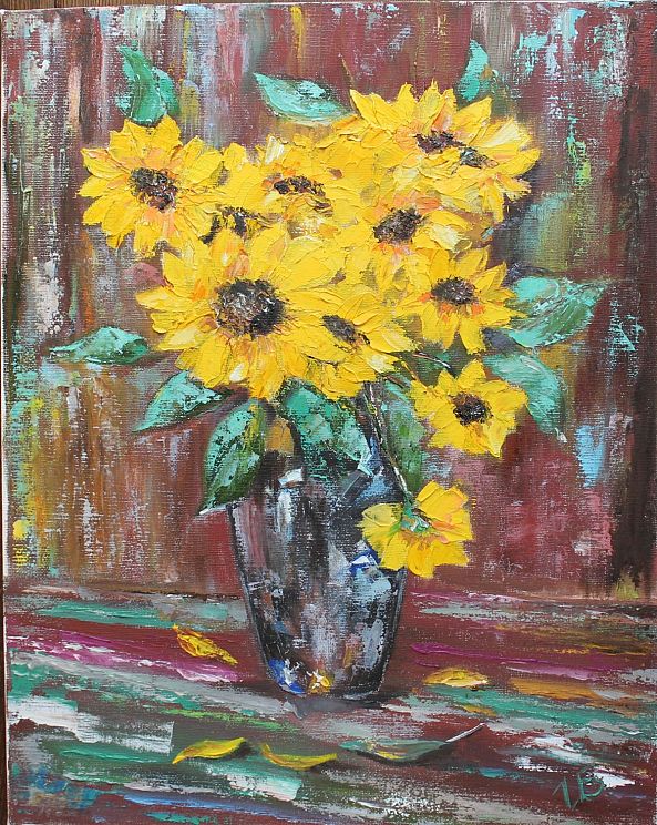 Sunflowers in the glass vase.-Igor Balabanov