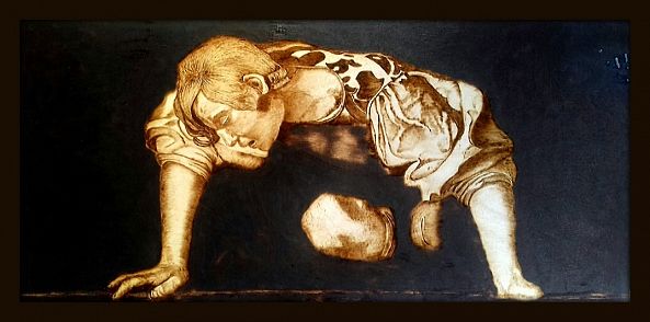 Pyrography Art - Narcissus -Isidoros Roussos