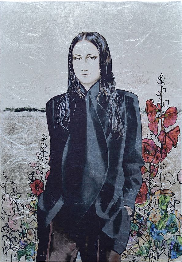 Contemporary printed portrait "In the FIeld among the Flowers"-Nataliya Bagatskaya