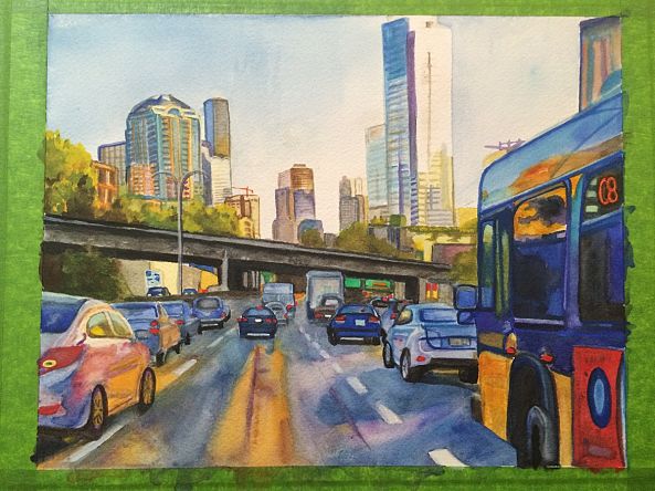 Seattle Freeway Spring Light-Lee Hoemann