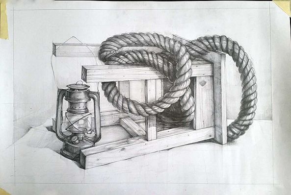 Still life with rope, chair and lamp-Vlad Bucur