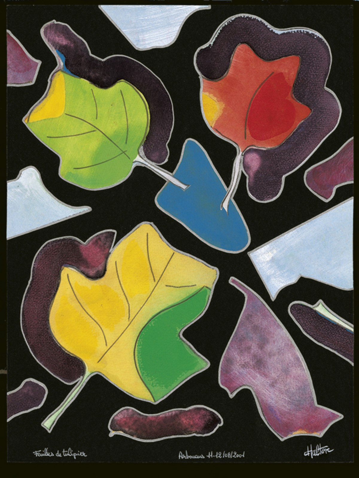 Feuilles de tulipier by Alain HALTER, Painting | Artblr.