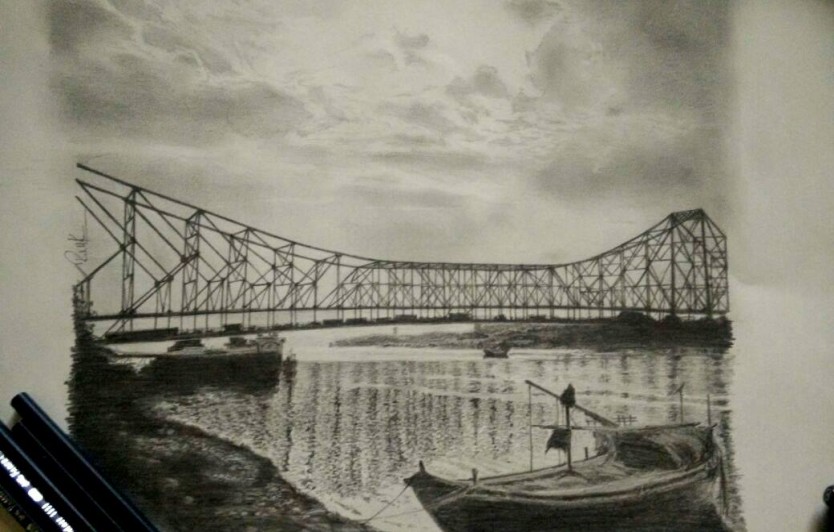 Howrah Bridge by Rishabh Kumar, Drawing | Artblr.